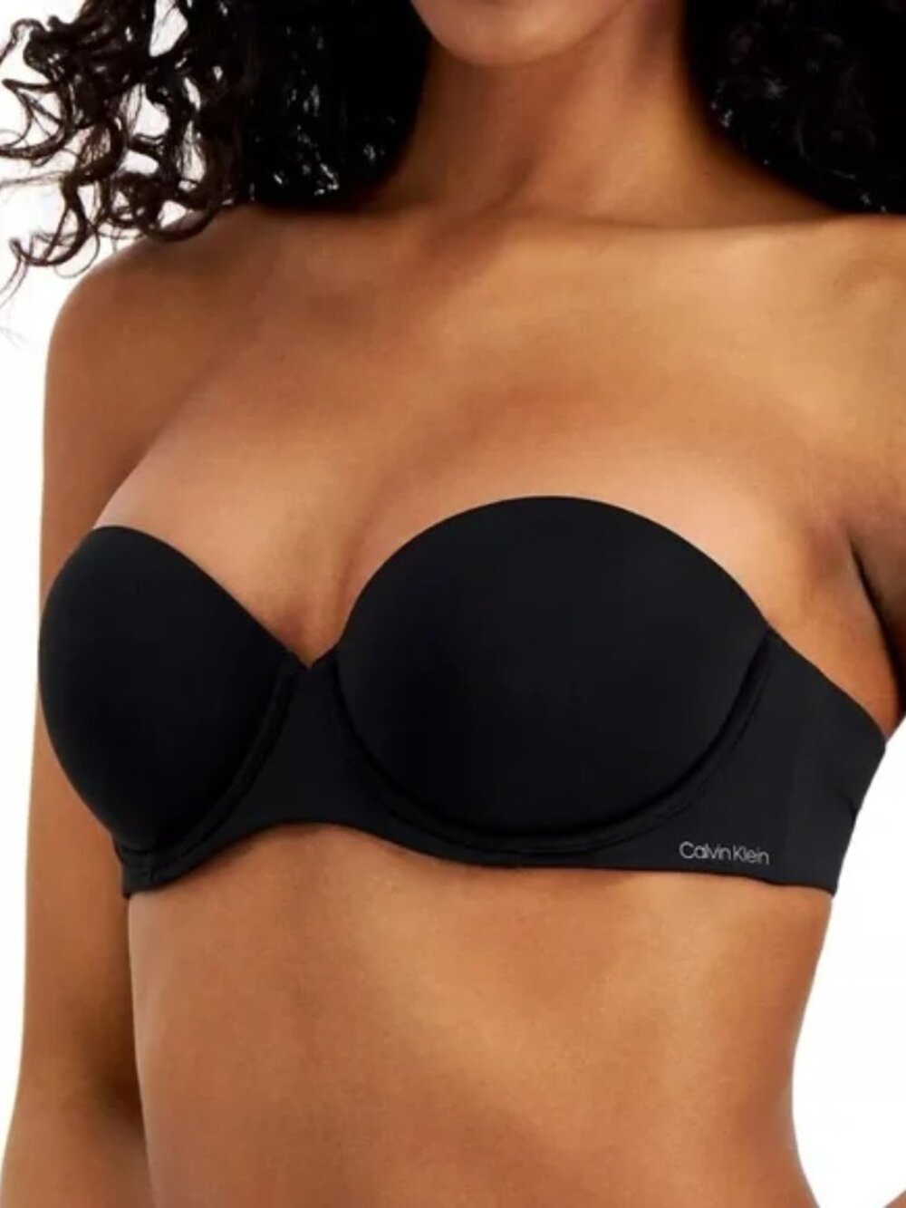 Calvin Klein Black Strapless Convertible Push Up T Shirt Bra 32B Lightly Padded